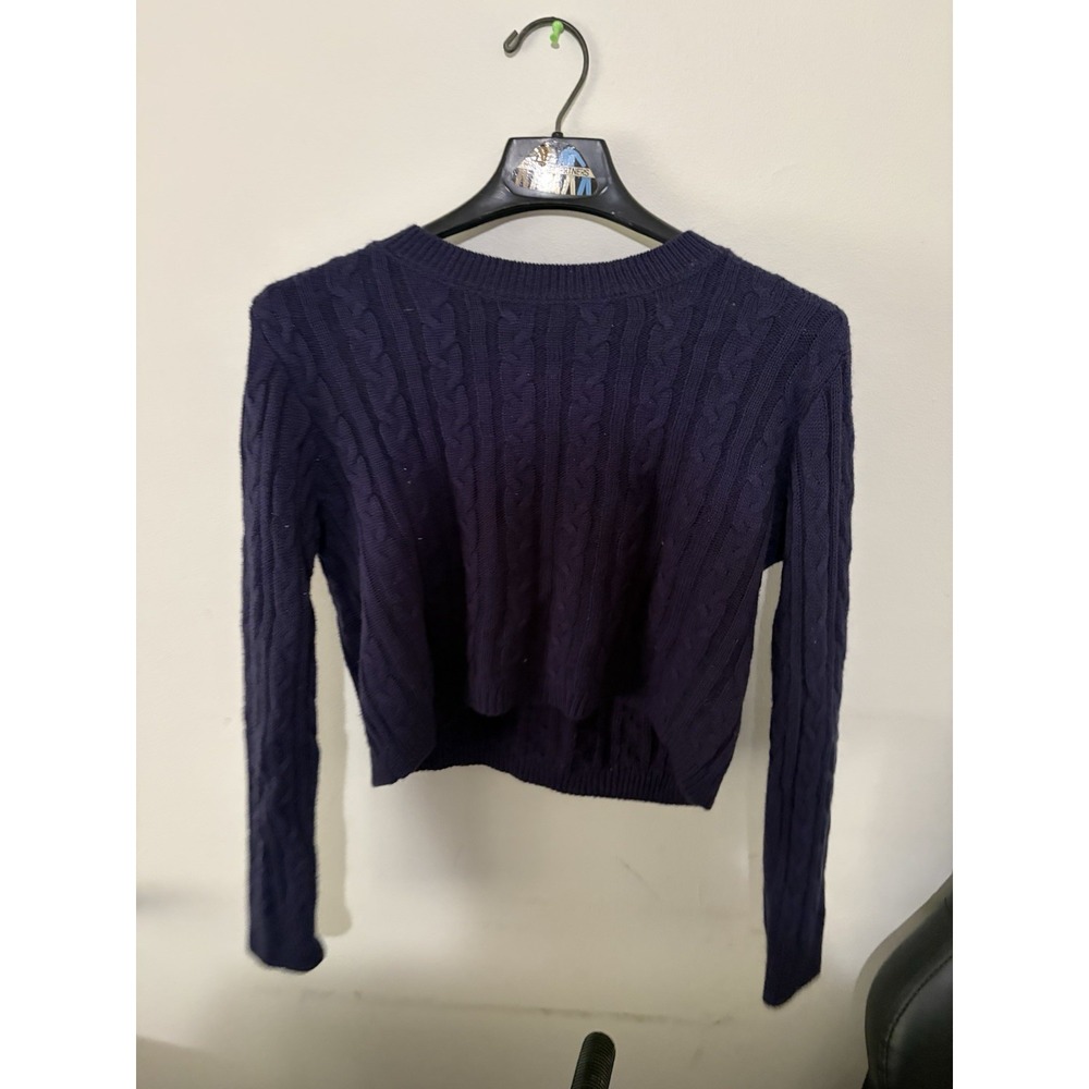 Love University Slate Blue Sweater Women's Cl Rayon Nylon Long Sleeve